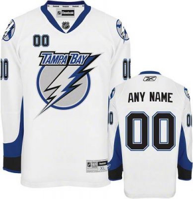Customized Tampa Bay Lightning Jersey White Road Man  Jersey