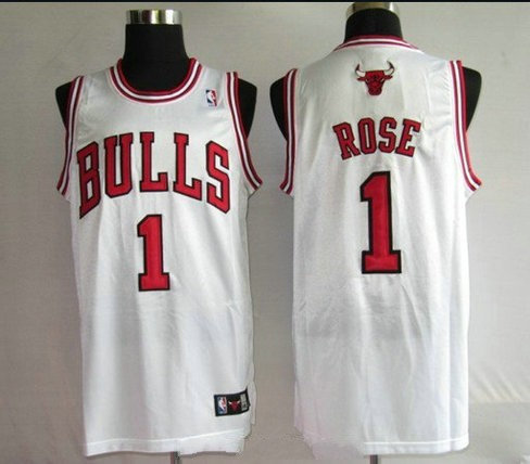 NBA Jerseys Chicago Bulls 1# Rose white