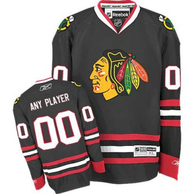 Customized Chicago Blackhawks Jersey Black New Third Man  Jersey