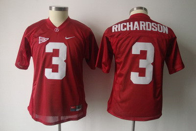 Youth NCAA Alabama Crimson #3 Trent Richardson red jerseys