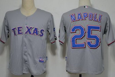 Texas Rangers 25 Napoli Grey Cool Base MLB Jerseys
