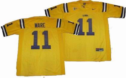 NCAA LSU Tigers 11 ware yellow jerseys