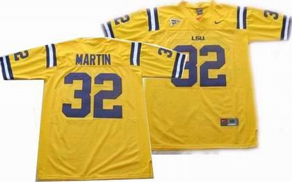 NCAA LSU Tigers 32 martin yellow jerseys