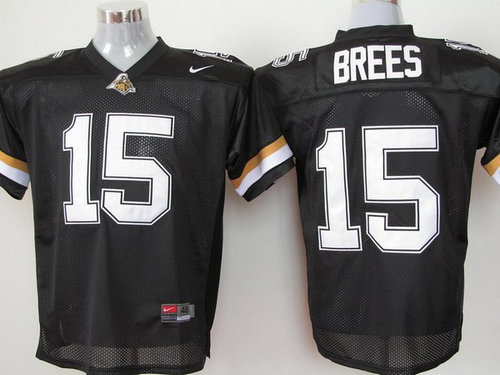 Boilermakers #15 Drew Brees Black Embroidered NCAA Jerseys