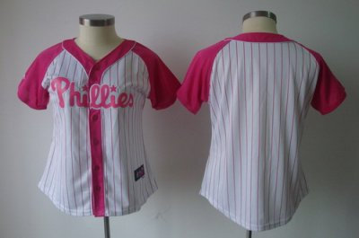 2012 Womens Pink Splash Fashion Jerseys Philadelphia Phillies Blank White Jerseys