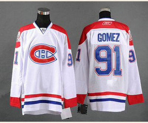 Montréal Canadiens 91 Gomez white nhl jerseys