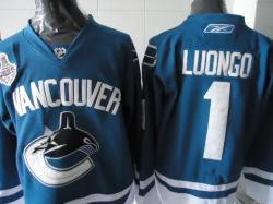 NHL Vancouver Canucks 1# Roberto Luongo 2011 Stanley Cup Blue jerseys