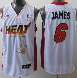 Miami Heat 6 LeBron James White 2011 Finals Commemorative Jersey