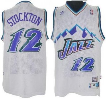 Utah Jazz #12 John Stockton Soul Swingman Stitched White M&N Jersey Utah Jazz #12 John Stockton Soul Swingman Stitched White M&N Jersey