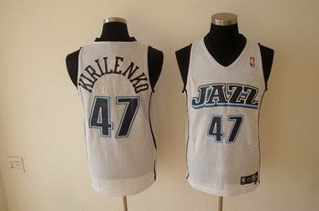Utah Jazz 47# KIRLENKO white SWINGMAN jerseys