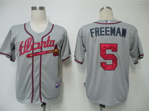 MLB Jerseys Atlanta Braves 5 Freeman Grey Cool Base MLB Jerseys Atlanta Braves 5 Freeman Grey Cool Base