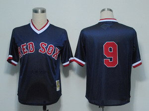 MLB Jerseys Boston Red Sox 9 Ted Williams BLUE Throwback Jerseys