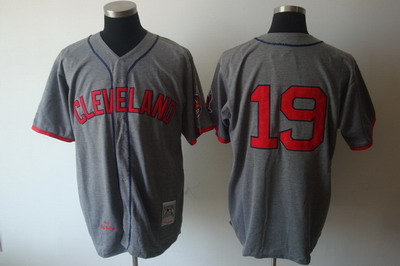 Indians #19 Bob Feller Throwback Jersey