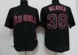 Los Angeles Angels 36# Jered Weaver Pitch Black Fashion Jersey