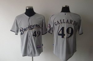 Milwaukee Brewers 49 yovani gallardo Cool Base Jersey Grey