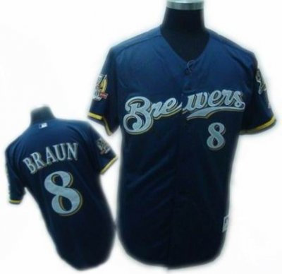 Milwaukee Brewers 8# Ryan Braun blue 40TH Milwaukee Brewers 8# Ryan Braun blue 40TH