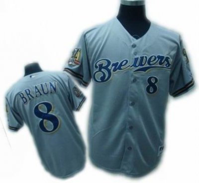 Milwaukee Brewers 8# Ryan Braun GRAY 40TH Milwaukee Brewers 8# Ryan Braun GRAY 40TH
