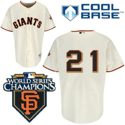2010 World Series Champions San Francisco Giants 21 Sanchez Cream Jersey