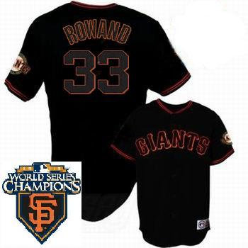 2010 World Series Champions San Francisco Giants 33 Rowand Black Jersey