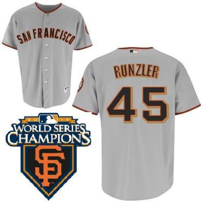 2010 World Series Champions San Francisco Giants 45 Runzler Grey Jerseys