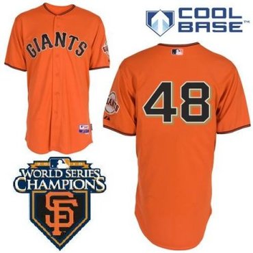 2010 World Series Champions San Francisco Giants 48 Sandoval Orange Jersey
