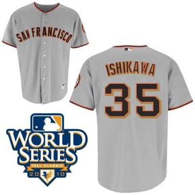 2010 World Series San Francisco Giants 35 Ishikawa Grey Jerseys