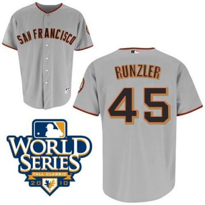 2010 World Series San Francisco Giants 45 Runzler Grey Jerseys