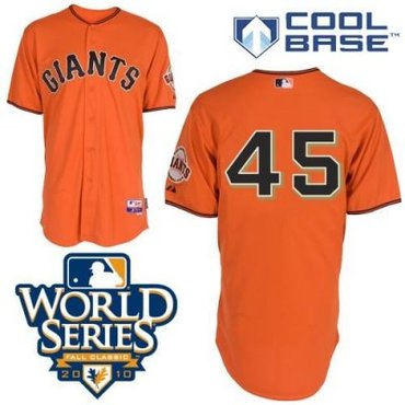 2010 World Series San Francisco Giants 45 Runzler Orange Jerseys