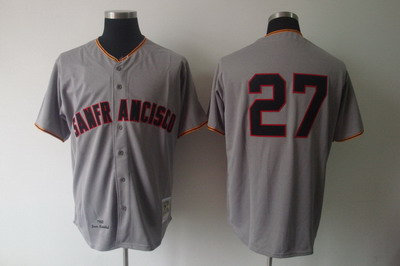 Mlb Jerseys 27# San francisco Giants Grey Jerseys throwback