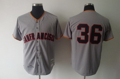 Mlb Jerseys 36# San francisco Giants Grey Jerseys throwback