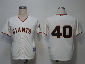 MLB Jerseys San Francisco Giants 40 Bumgarner Cream Cool Base