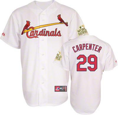 St.Louis Cardinals 29 Chris Carpenter 2011 World Series Fall Classic White Jersey