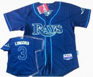Tampa Bay Rays #3 Evan Longoria dark blue