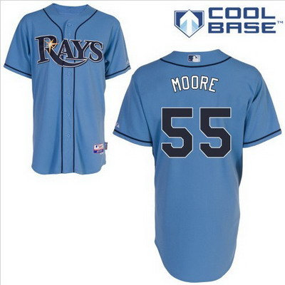 Tampa Bay Rays 55# Matt Moore lt blue cool base jerseys Tampa Bay Rays 55# Matt Moore lt blue cool base jerseys