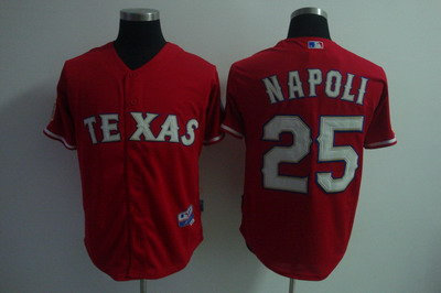 Texas Rangers #25 Mike Napoli Red Jerseys (2011 World Series)
