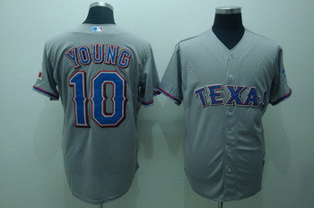 Texas Rangers 10 Michael Young Grey Jerseys