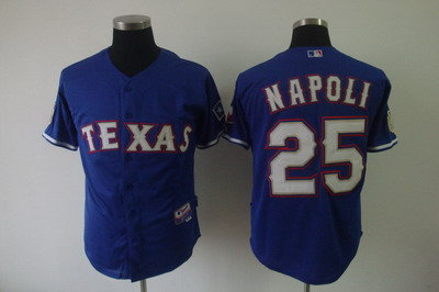 Texas Rangers 25 Mike Napoli blue 2011 World Series Jerseys