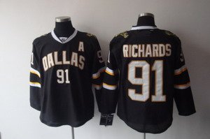 Dallas Stars 91 Brad Richards With A Patch Black  Jersey