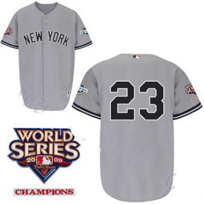 New York Yankees 23 Don Mattingly Grey jerseys