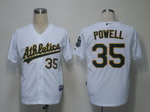 MLB Jerseys Oakland Athletics 35 Powell White Cool Base