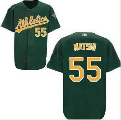 New 2011 jerseys MLB Oakland Athletics #55 Hideki Matsui green Cool Base jerseys