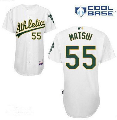 Oakland Athletics #55 Hideki Matsui white baseball mlb jerseys