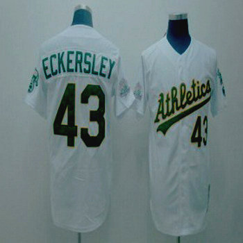 Okland Athletics 43 Rollie Fingers white Jerseys Throwback