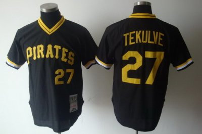 MLB Jerseys Pittsburgh Pirates 27 Tekulve Black Throwback Jerseys