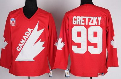 1991 Canada Olympic #99 Gretzky Red Throwback NHL Jerseys