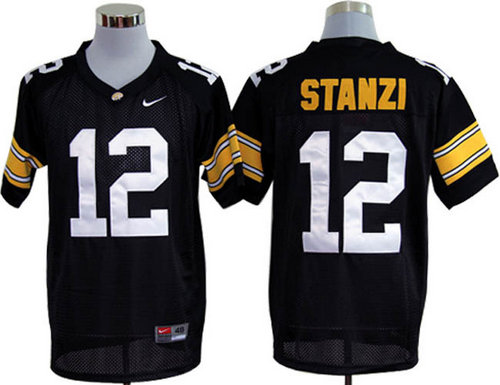 Hawkeyes #12 Stanzi Black Embroidered NCAA Jersey