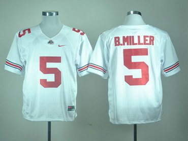 Nike Ohio State Buckeyes Baxton Miller 5 White College Football Jerseys