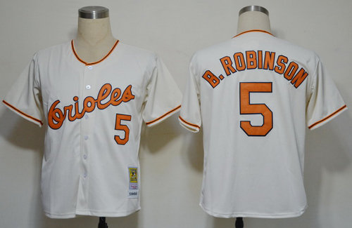 MLB Jerseys Baltimore Orioles #5 B.Robinson Cream M&N 1966 MLB Jerseys Baltimore Orioles #5 B.Robinson Cream M&N 1966