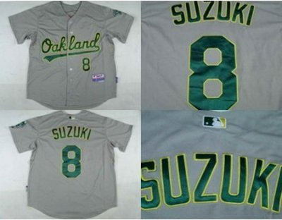 MLB jerseys Oakland OAK ATHLETICS 8 SUZUKI jerseys gray MLB jerseys Oakland OAK ATHLETICS 8 SUZUKI jerseys gray