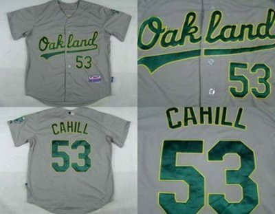MLB Oakland Athletics 53 Cahill jersey gray MLB Oakland Athletics 53 Cahill jersey gray